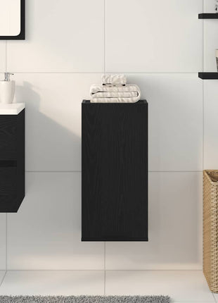 Wandkast 32x20x67 cm bewerkt hout zwart eikenkleurig