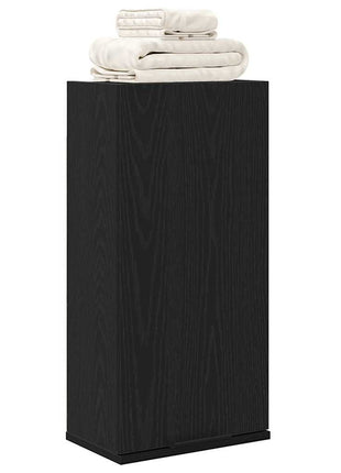 Wandkast 32x20x67 cm bewerkt hout zwart eikenkleurig