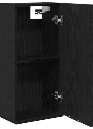 Wandkast 32x20x67 cm bewerkt hout zwart eikenkleurig