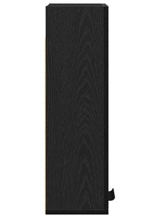 Wandkast 32x20x67 cm bewerkt hout zwart eikenkleurig
