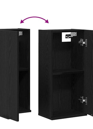 Wandkast 32x20x67 cm bewerkt hout zwart eikenkleurig