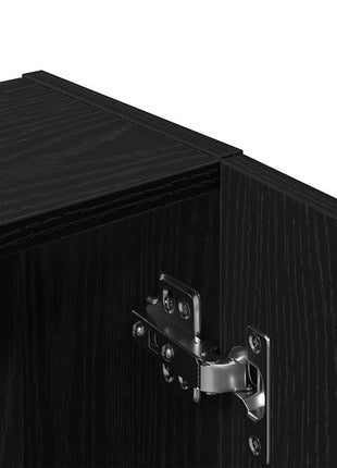 Wandkast 32x20x67 cm bewerkt hout zwart eikenkleurig