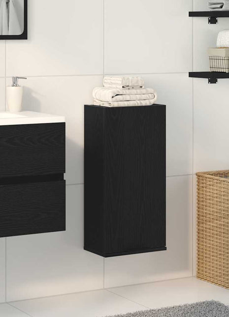 Wandkast 32x20x67 cm bewerkt hout zwart eikenkleurig