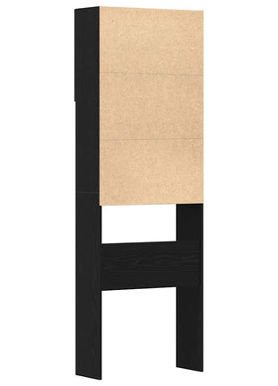 Wasmachinekast 64x24x190 cm spaanplaat zwart eikenkleurig