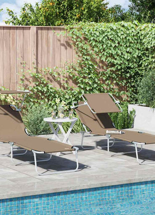 Ligbed Met Luifel Inklapbaar Staal En Blauw