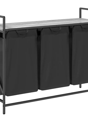 Wasmand 3 vakken met plank grijs sonoma eiken