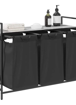 Wasmand 3 vakken met plank grijs sonoma eiken