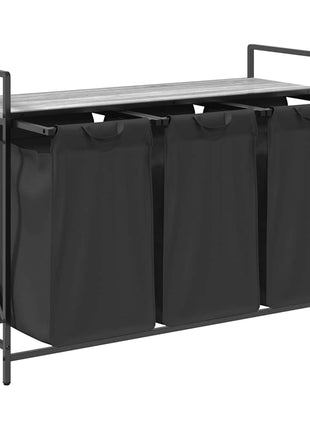 Wasmand 3 vakken met plank grijs sonoma eiken