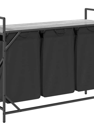 Wasmand 3 vakken met plank grijs sonoma eiken