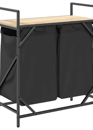 Wasmand 2 vakken met plank sonoma eikenkleurig