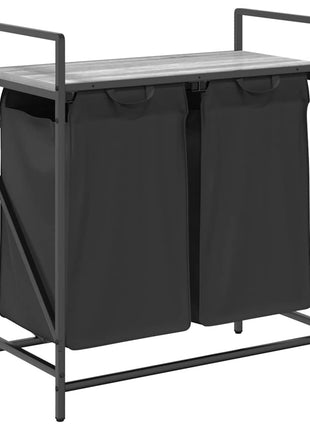 Wasmand 2 vakken met plank grijs sonoma eiken