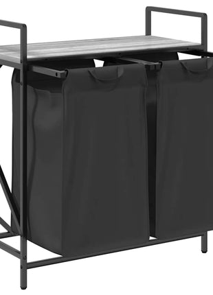 Wasmand 2 vakken met plank grijs sonoma eiken