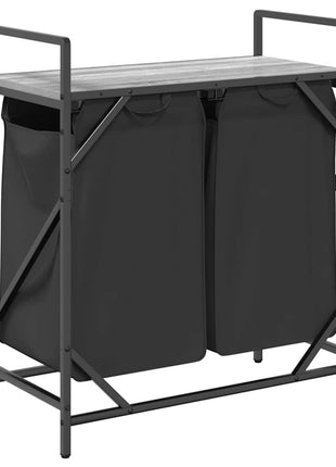 Wasmand 2 vakken met plank grijs sonoma eiken