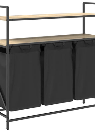 Wasmand 3 vakken met planken sonoma eikenkleurig