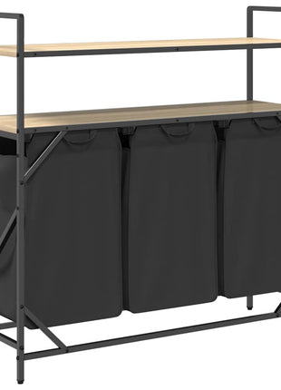 Wasmand 3 vakken met planken sonoma eikenkleurig