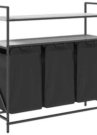 Wasmand 3 vakken met planken grijs sonoma eiken