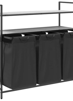 Wasmand 3 vakken met planken grijs sonoma eiken