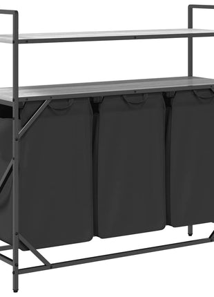 Wasmand 3 vakken met planken grijs sonoma eiken