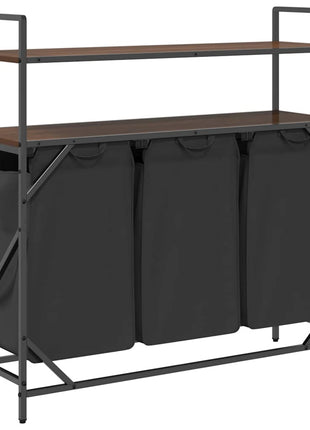 Wasmand 3 vakken met planken bruin eikenkleurig