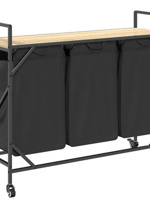 Wasmand 3 vakken met planken sonoma eikenkleurig