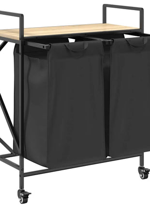 Wasmand 2 vakken met planken sonoma eikenkleurig