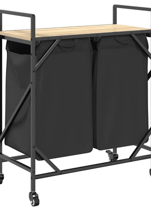 Wasmand 2 vakken met planken sonoma eikenkleurig