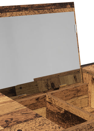 Kaptafel met Spiegel Oud Hout 100x45x76 cm