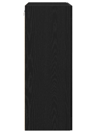 Wandkast met Glazen Deuren Zwart Eik 69,5x34x90 cm