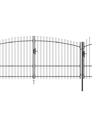 Tuindeur met Speer Top Grijs 175x500 cm Staal