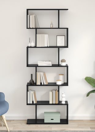 Boekenkast Zwart Eiken 70x24x193.5 cm Geengineerd Hout