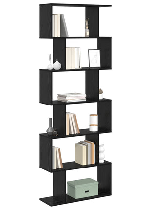 Boekenkast Zwart Eiken 70x24x193.5 cm Geengineerd Hout