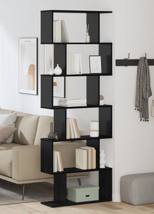 Boekenkast Zwart Eiken 70x24x193.5 cm Geengineerd Hout